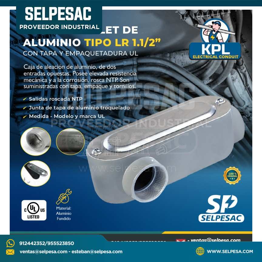 KPL - CAJA CONDULET DE ALUMINIO TIPO LL 1.1/2´´ UL C/TAPA