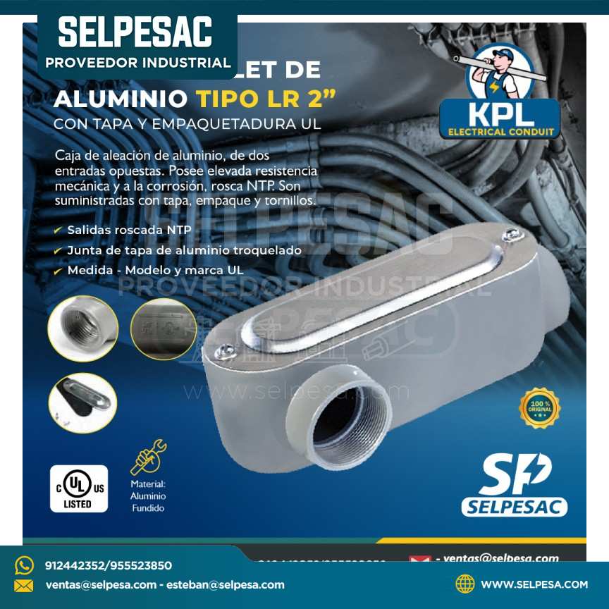 KPL - CAJA CONDULET DE ALUMINIO TIPO LR 2´´ UL C/TAPA