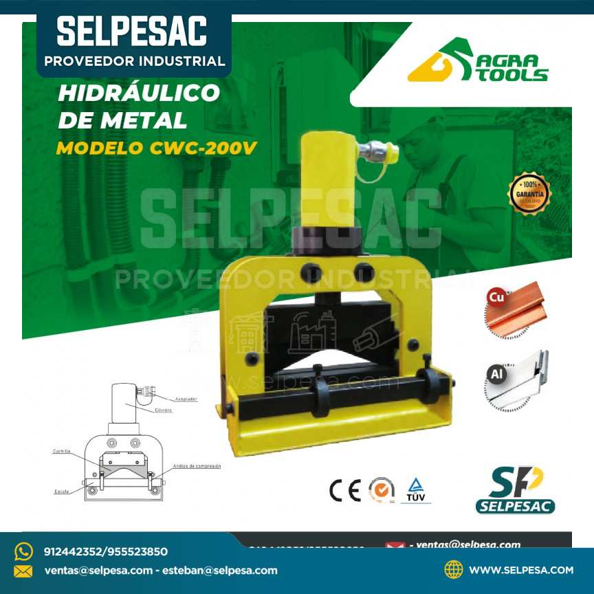 AGRA TOOLS - CORTADOR HIDRÁULICO DE METAL MODELO CWC - 200V