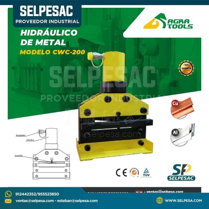 AGRA TOOLS - CORTADOR HUDRÁULICO DE METAL MODELO CWC-200