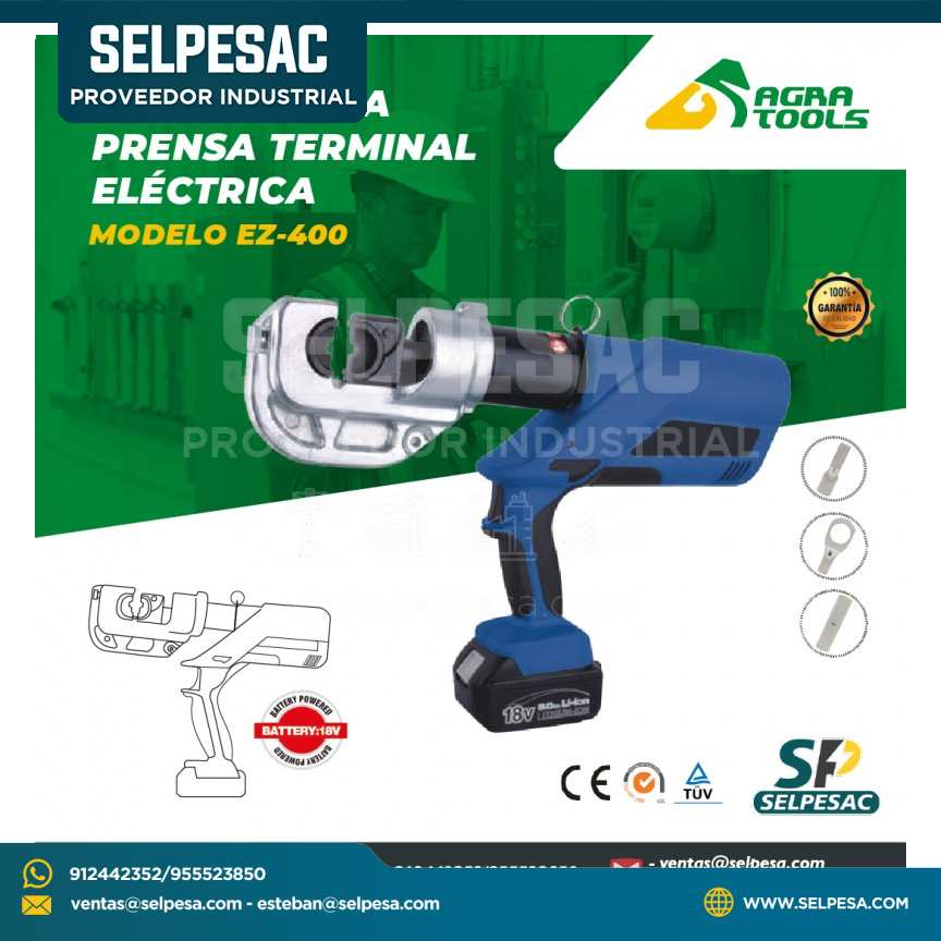 AGRA TOOLS - HERRAMIENTA PRENSA TERMINAL ELÉCTRICA MODELO EZ-400