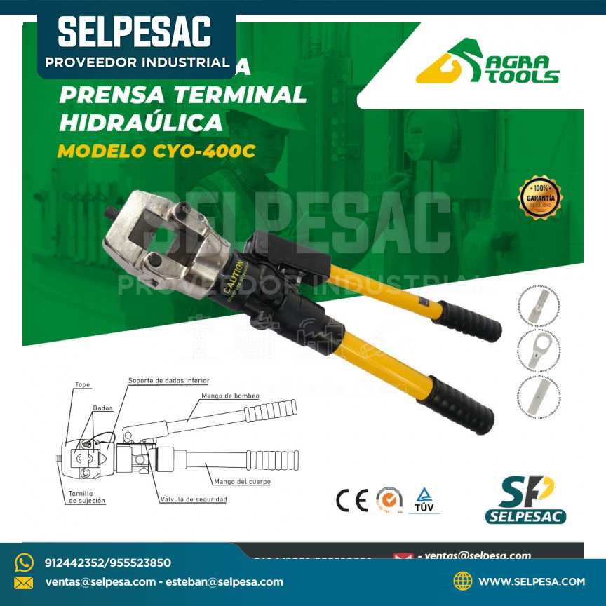 AGRA TOOLS - HERRAMIENTA PRENSA TERMINAL HIDRÁULICA  MODELO CYO-400C