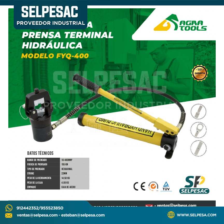 AGRA TOOLS - HERRAMIENTA PRENSA TERMINAL HIDRÁULICA MODELO FYQ-400