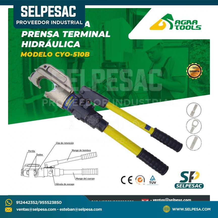 AGRA TOOLS - HERRAMIENTA PRESNA TERMINAL HIDRÁULICA MODELO CYO-510B