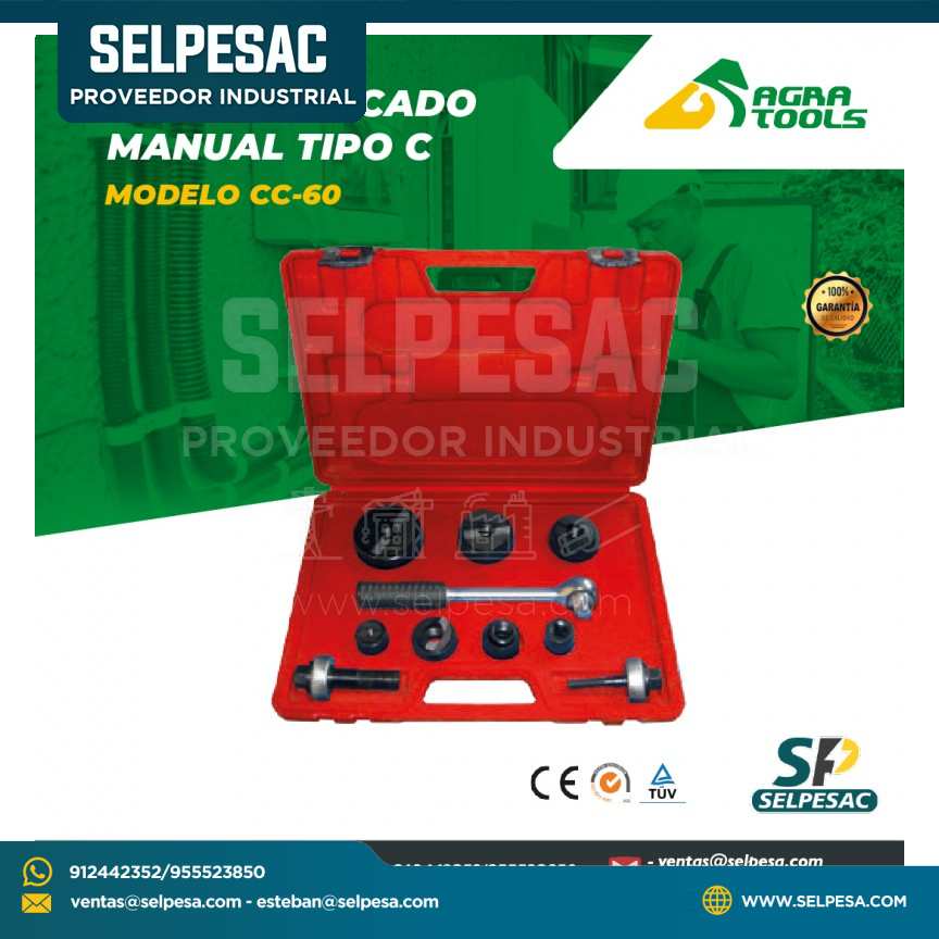 AGRA TOOLS - KIT SACABOCADO MANUAL TIPO C MODELO CC-60