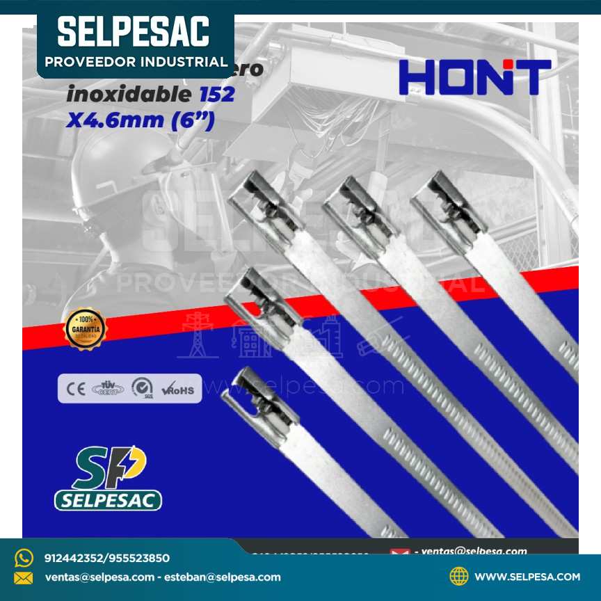 HONT - CINTILLO DE ACERO INOXIDABLE 152 X 4.6MM (6.´´)