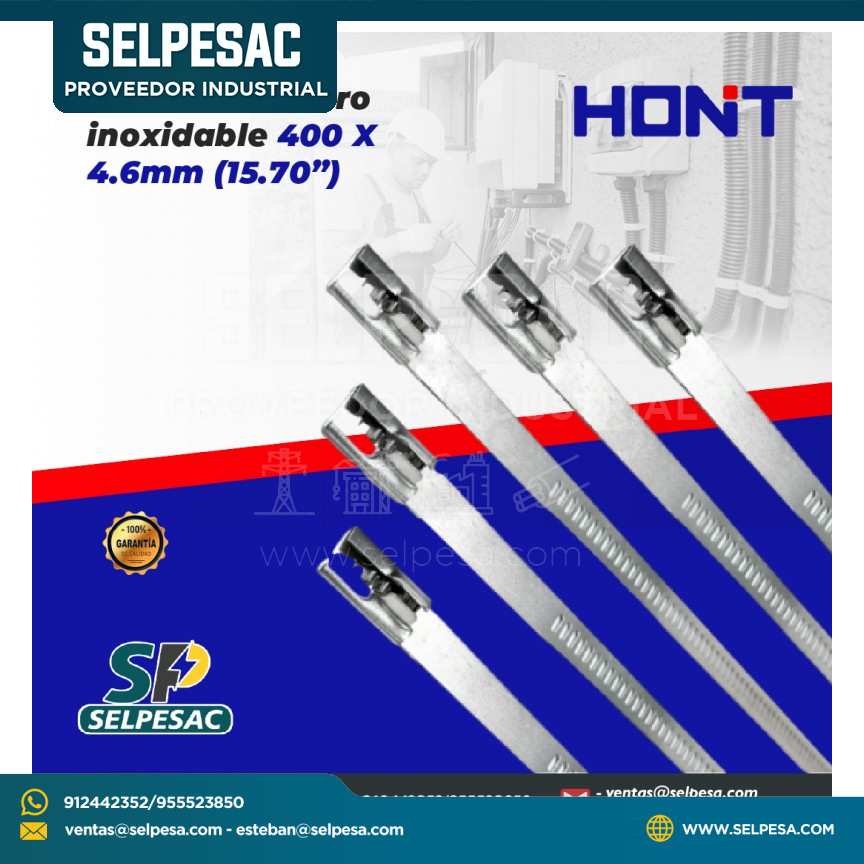 HONT - CINTILLO DE ACERO INOXIDABLE 400 X 4.6MM (15.70´´)