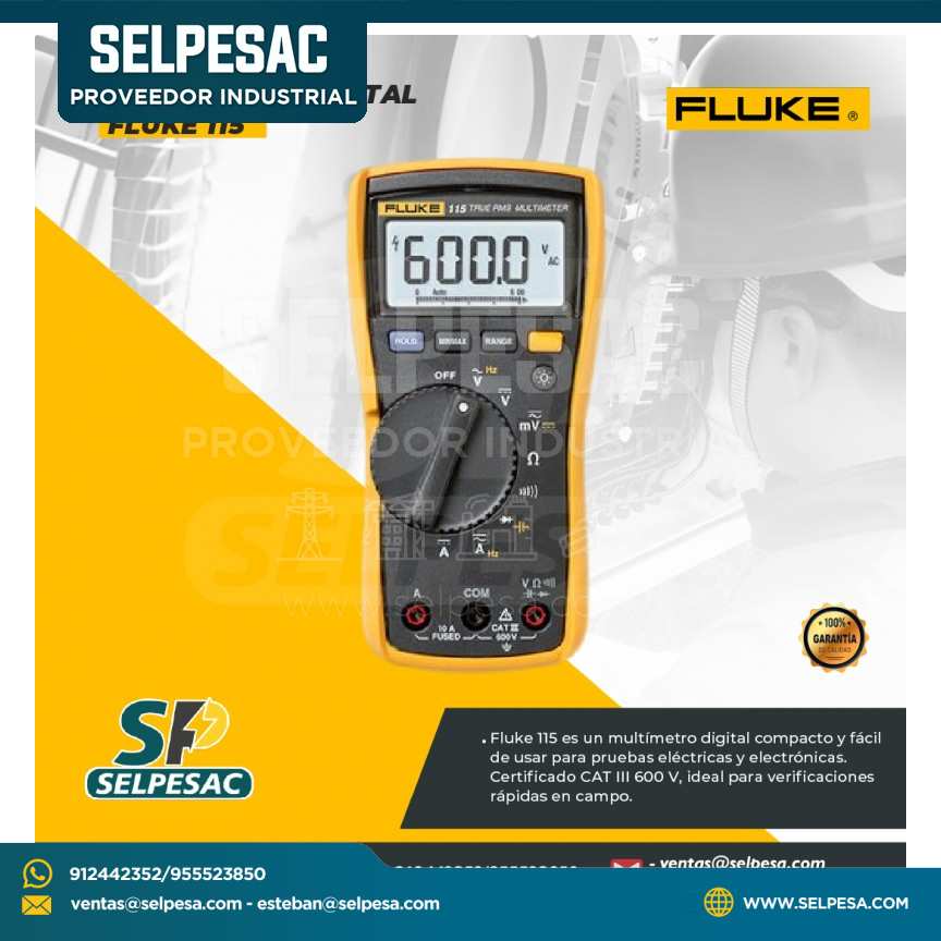 FLUKE - MULTIMETRO DIGITAL FLUKE 115