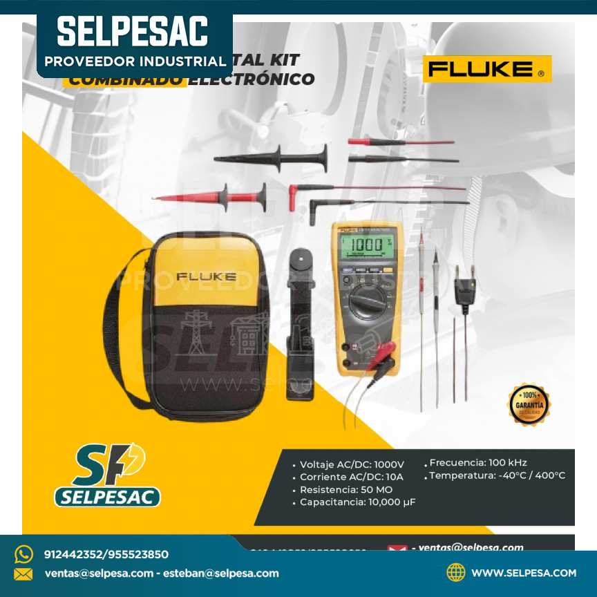 FLUKE - MULTIMETRO DIGITAL KIT COMBINADO ELECTRÓNICO