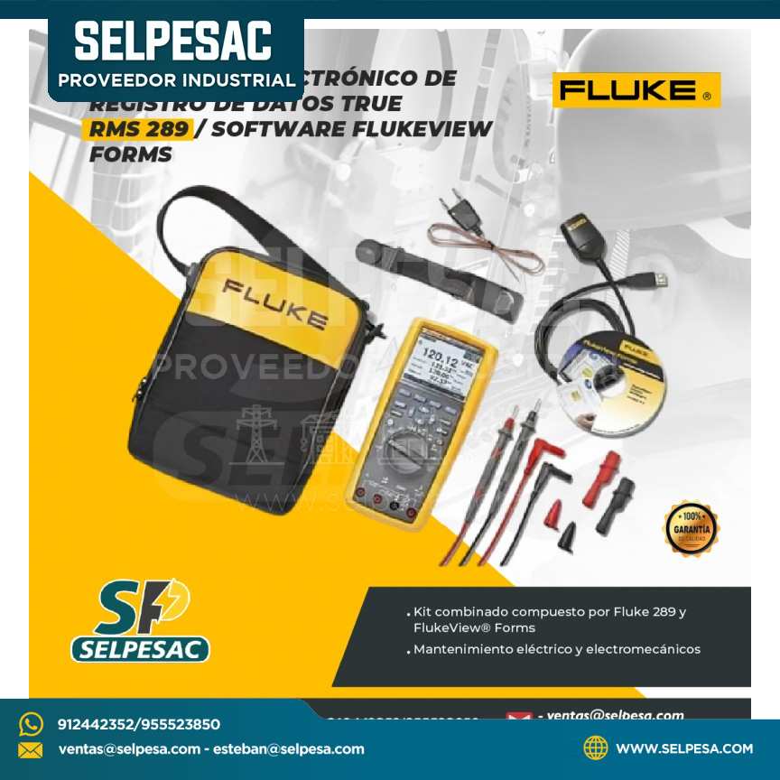 FLUKE - MULTÍMETRO ELECTRÓNICO DE REGISTRO DE DATOS TRUE RMS 289 SOFTWARE FLUKEVIEW FORMS