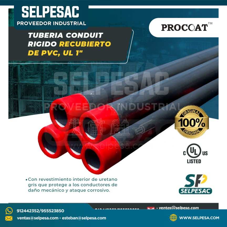 PROCOAT - TUBERÍA CONDUIT RIGIDO - RECUBIERTO DE PVC - UL DE 1´´