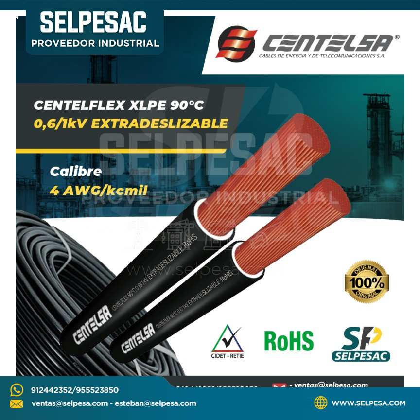 CENTELSA - CENTELFLEX 90°C 0,6/1 kV EXTRADESLIZABLE 4 AWG