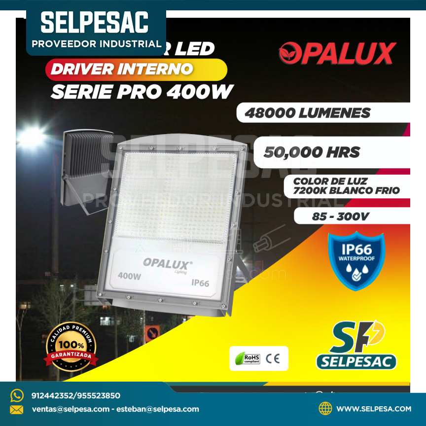 OPALUX -  REFLECTOR LED DRIVER INTERNO 400W IP66