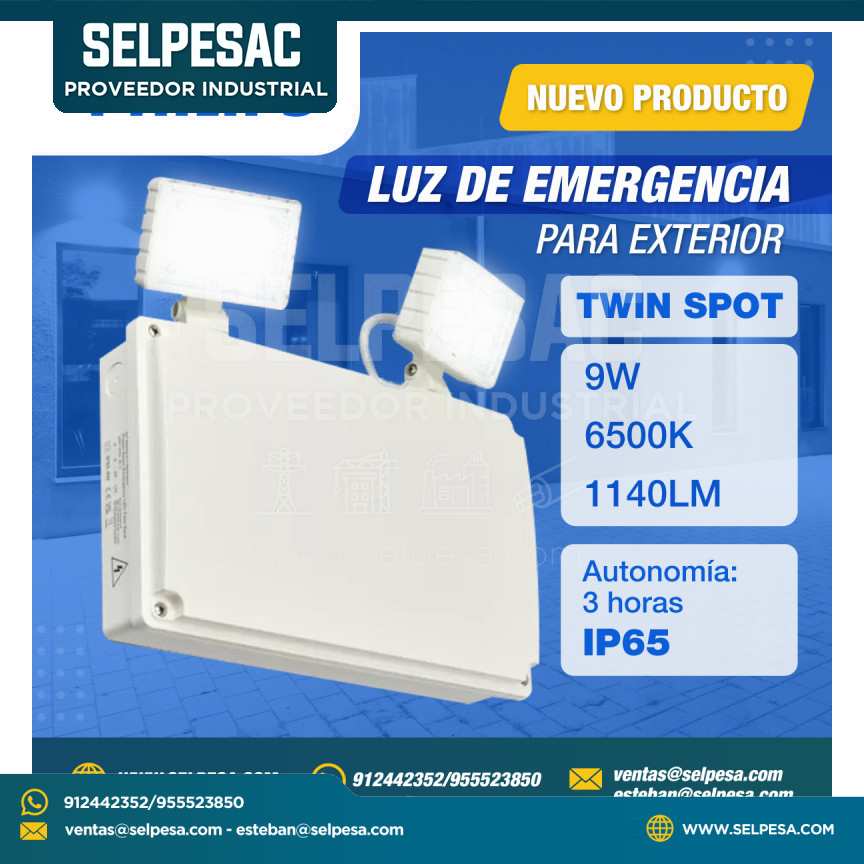 PHILIPS - LUMINARIA LED DE EMERGENCIA TWIN SPOT 9W 6500K - 1140LUM IP65