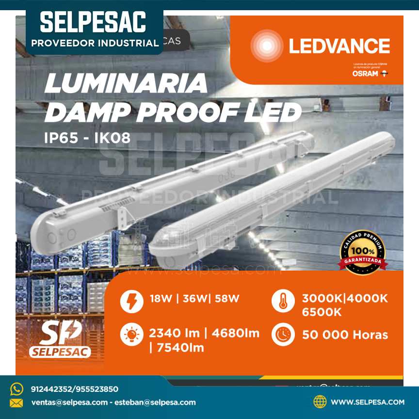 LEDVANCE - LUMINARIA DAMP PROF LED IP65 6700LM