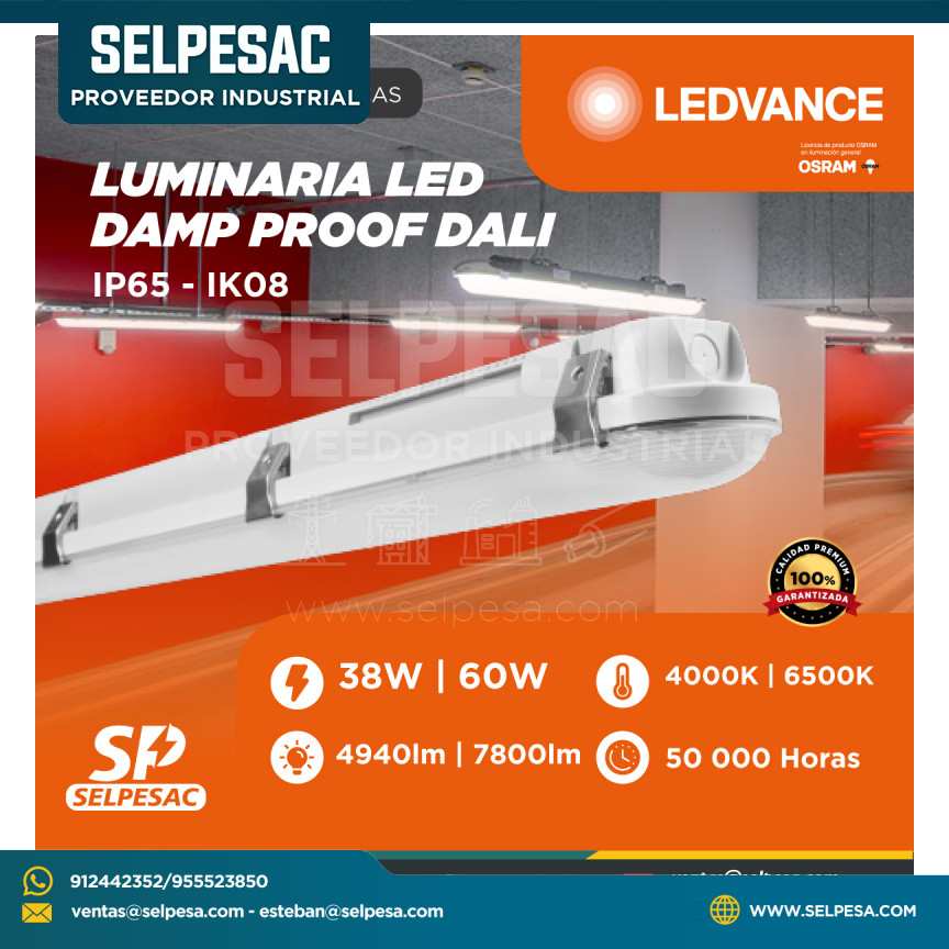 LEDVANCE - LUMINARIA LED DAMP PROOF DALI 38/60W IP65