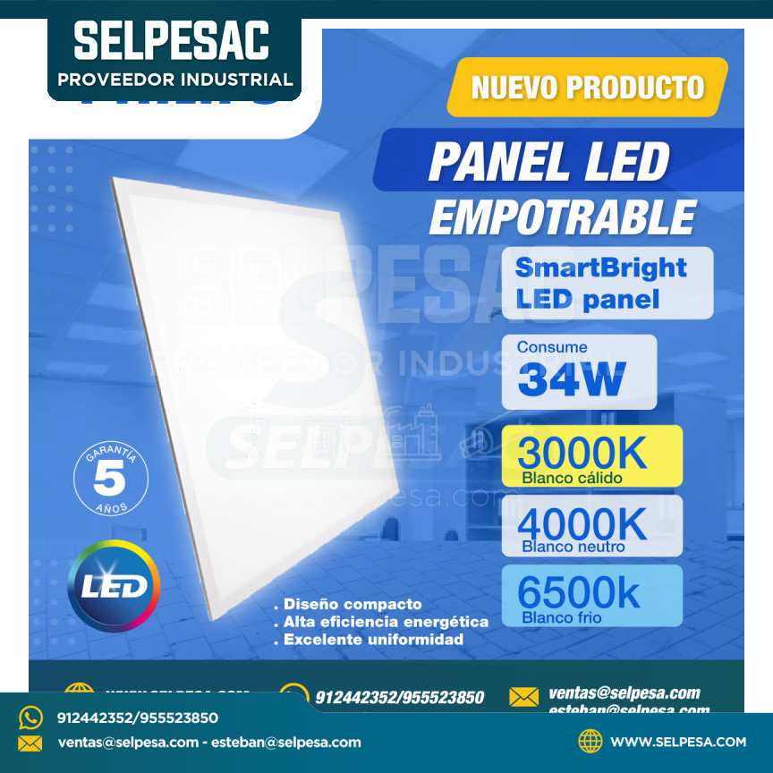 PHILIPS - PANEL LED EMPOTRABLE 34W SMARTBRIGHT PANEL