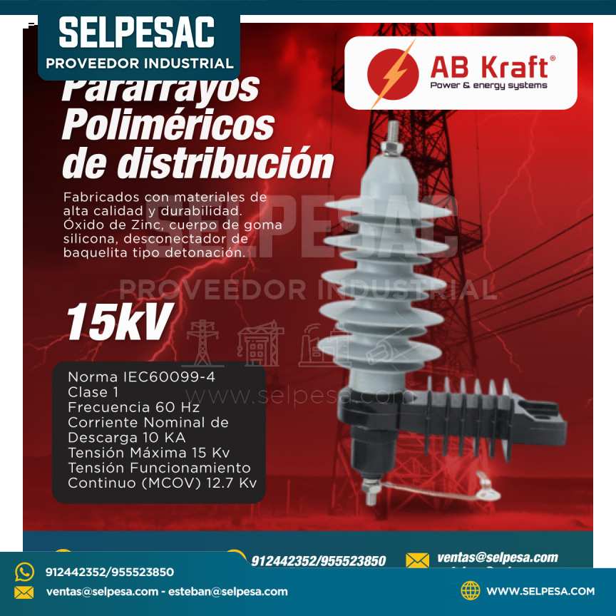 AB KRAFT - PARARRAYOS POLIMÉRICOS DE DISTRIBUCIÓN 15KV