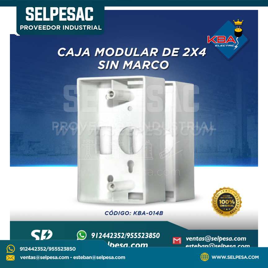 KBA - CAJA MODULAR DE 2X4 SIN MARCO KBA-014B