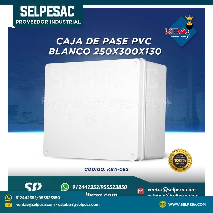 KBA - CAJA DE PASE PVC BLANCO 250X300X130 KBA-082