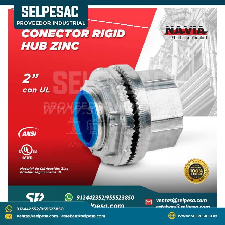 NAVIA CONDUIT - CONECTOR RIGID HUB ZINC 2´´ CON UL