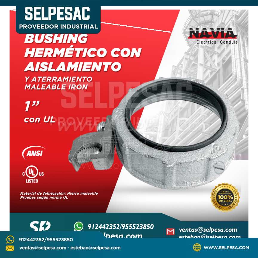 NAVIA CONDUIT - BUSHING RIGID HERMÉTICO 1´´ HIERRO MALEABLE CON UL