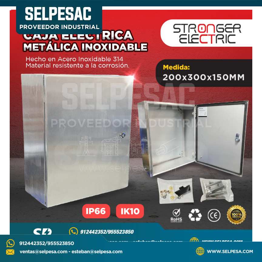 STRONGER ELECTRIC - CAJA ELECTRICA METÁLICA INOXIDABLE 200X300X150MM