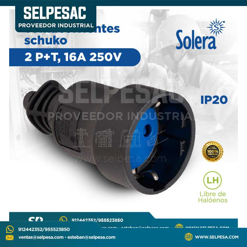 SOLERA - TOMACORRIENTE SCHUKO 2P+T, 16A 250V