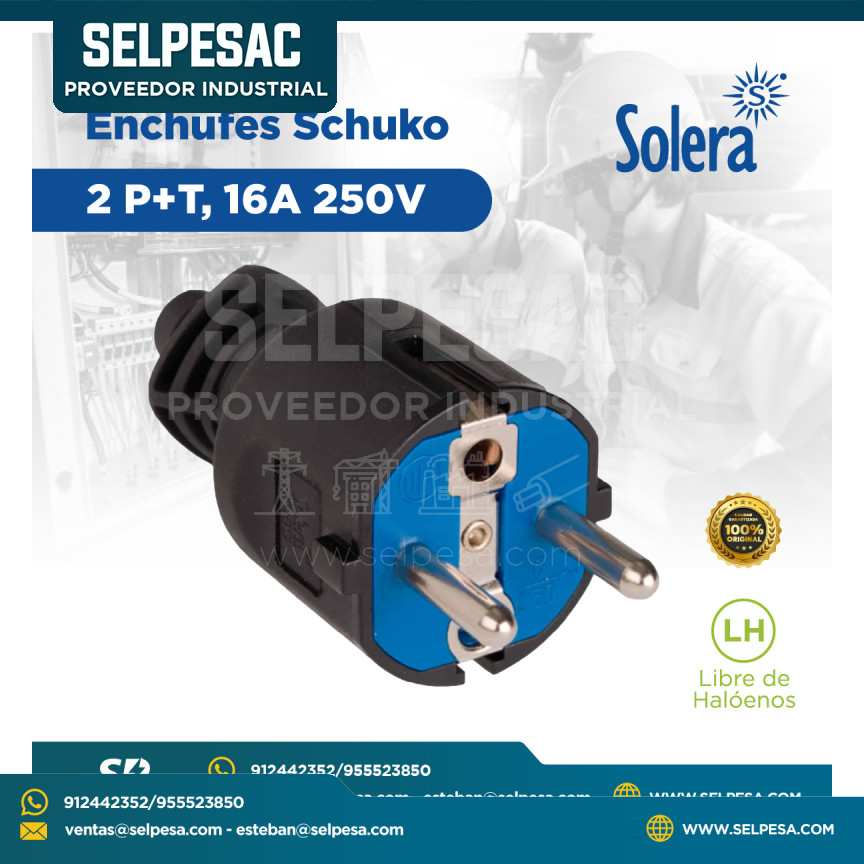 SOLERA - ENCHUFE SCHUKO 2P+T, 16A 250V