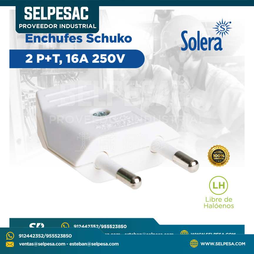 SOLERA - ENCHUFE SCHUKO 2P+T, 16A 250V 6118 BLANCO