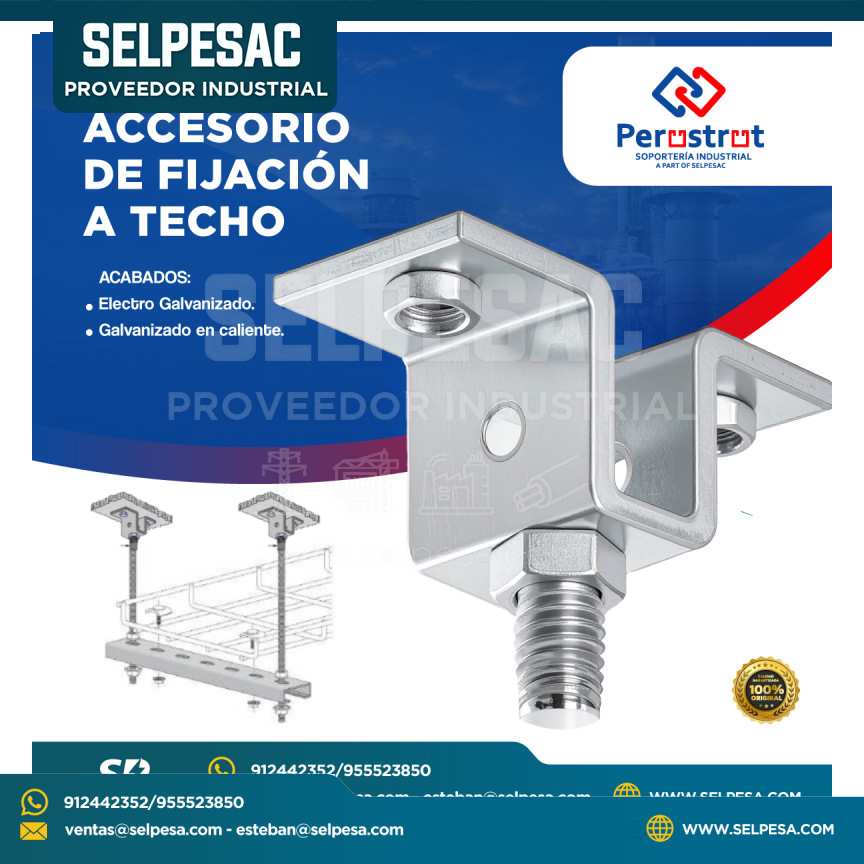 PERUSTRUT - ACCESORIO DE FIJACIÓN A TECHO ELECTRO GALVANIZADO EN CALIENTE