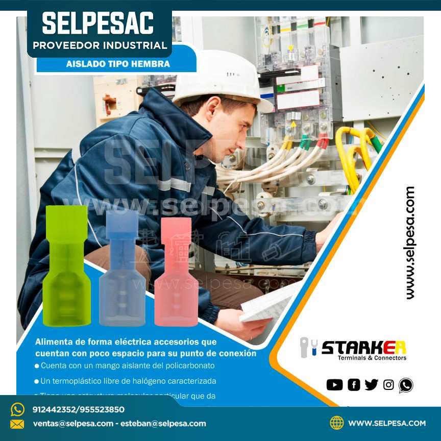 STARKER TERMINAL TOTALMENTE AISLADO EMBRA NYLON AMARILLO CABLE 12-10AWG