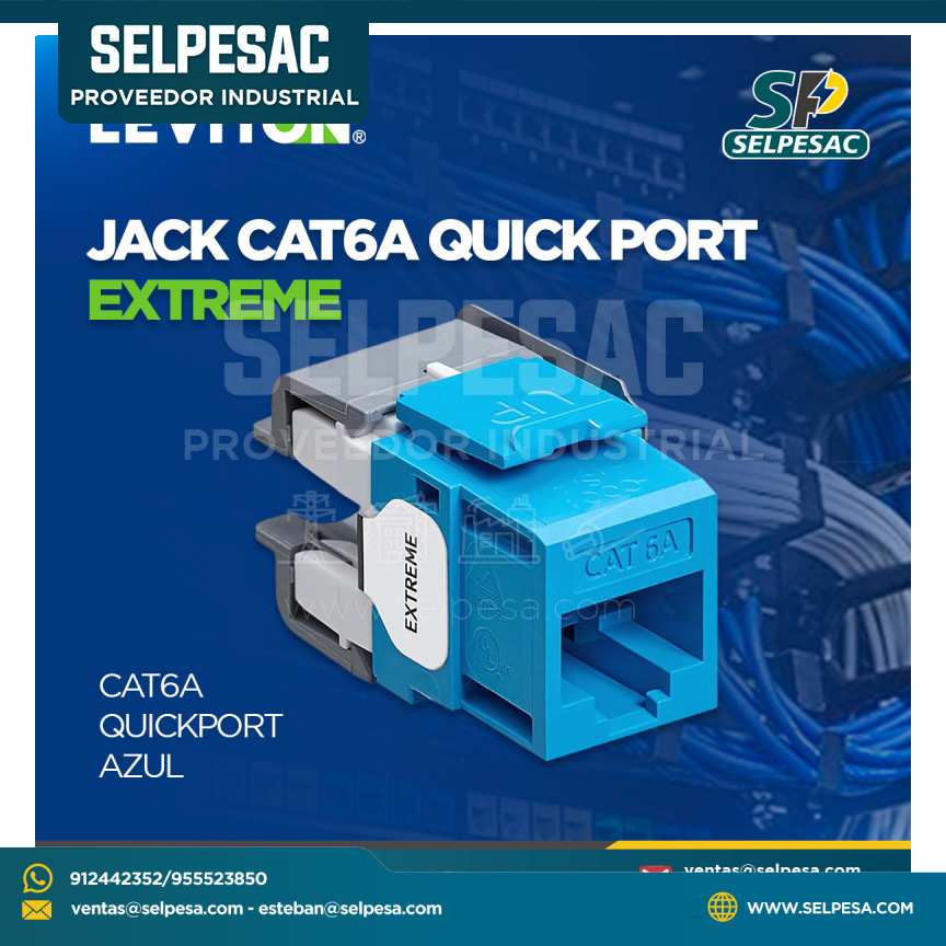 LEVITON - JACK CAT6A QUICKPORT EXTREME AZUL