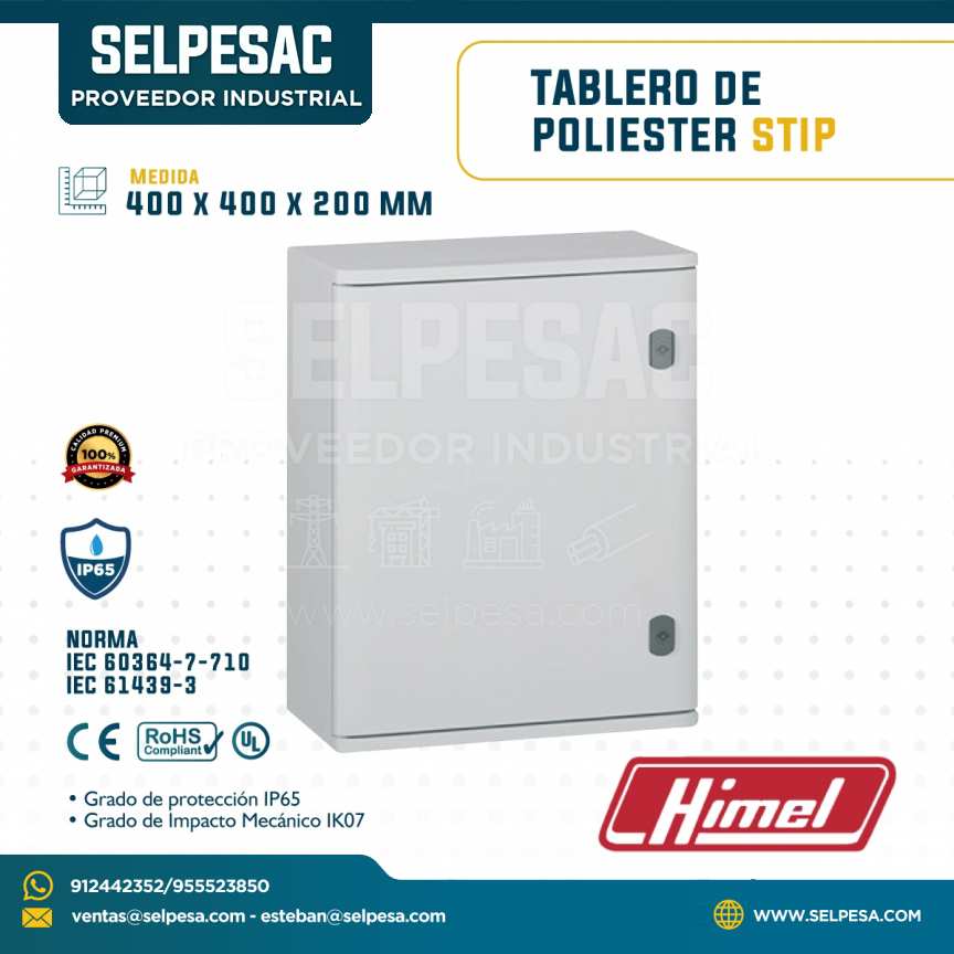 HIMEL  - TABLERO POLIESTER STIP IP65 IK07 400X400X200MM