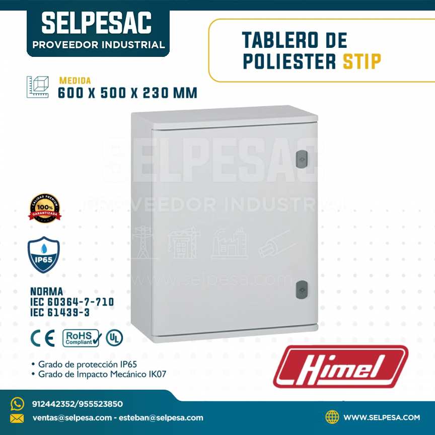 HIMEL  - TABLERO POLIESTER STIP IP65 IK07 600X500X230MM