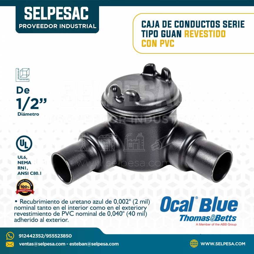 OCAL BLUE -  CAJA DE CONDUCTOS SERIE TIPO GUAN REVESTIDO CON PVC 1/2´´