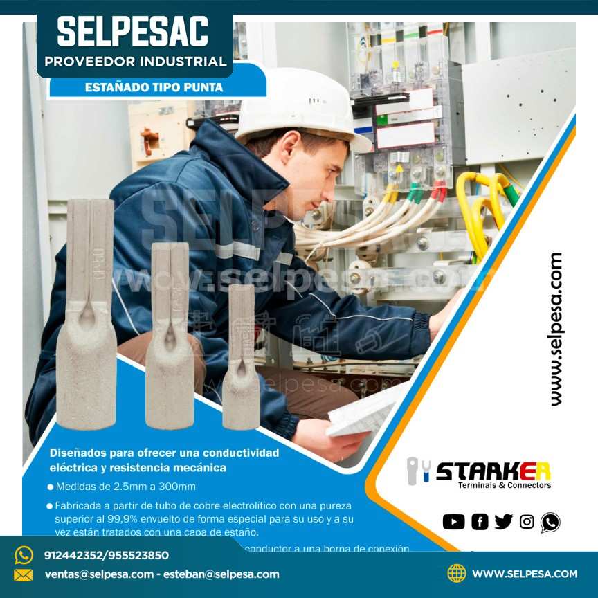 TERMINAL COMPRENCION COBRE ESTAÑADO TIPO PIN CABLE 70 MM