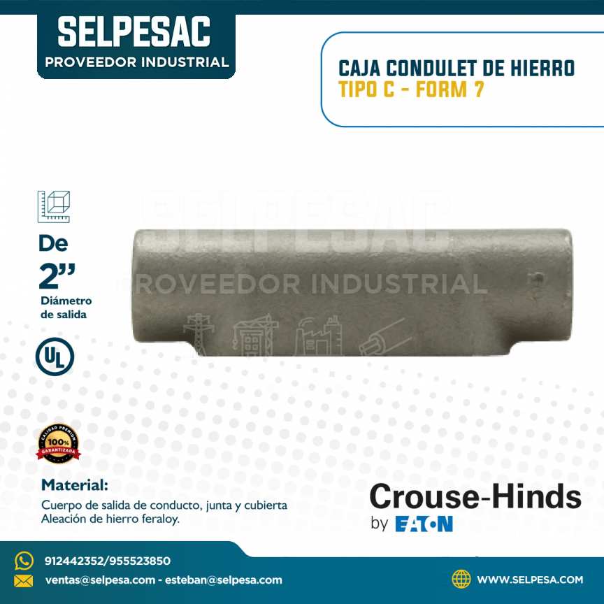 EATON CROUSE HINDS - CAJA CONDULET DE HIERRO TIPO C FORM 7 C/UL 2´´