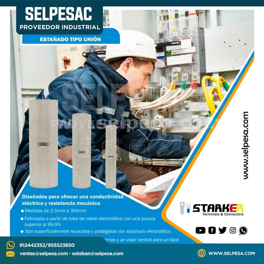 UNION TUBULAR COBRE ESTAÑADO CABLE 120 MM