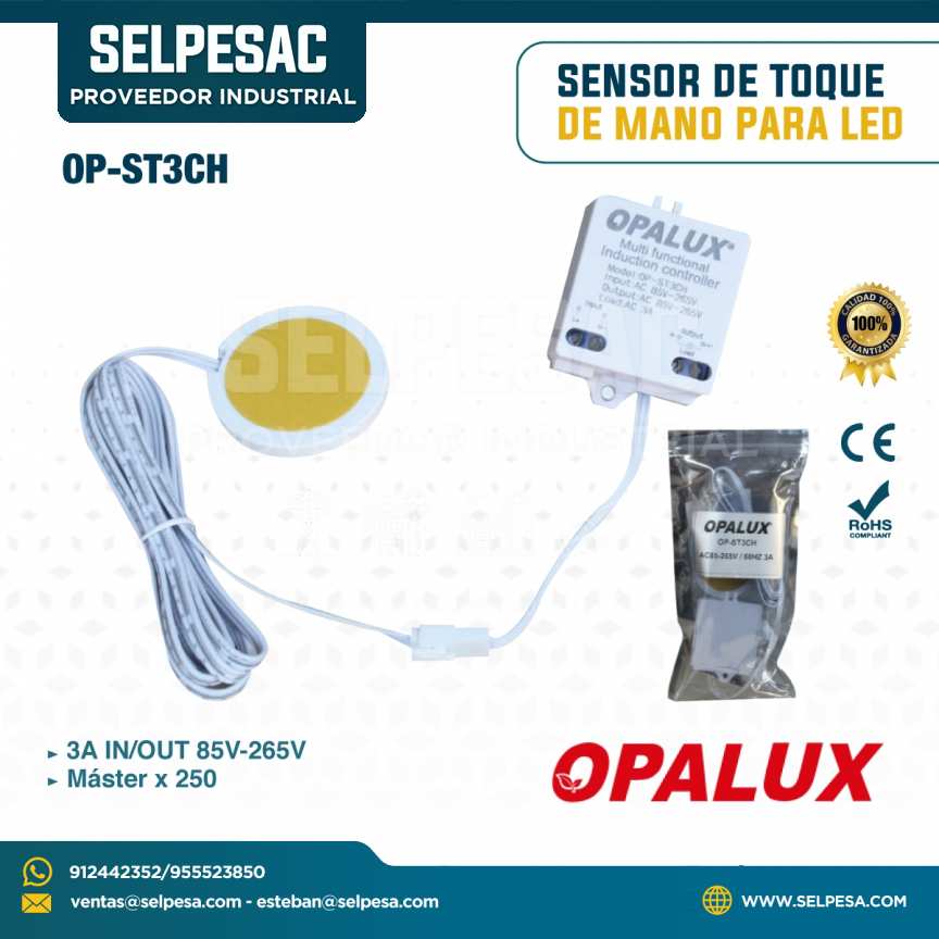 OPALUX - SENSOR DE TOQUE DE MANO PARA LED 3A -85V-265V OP-ST3CH