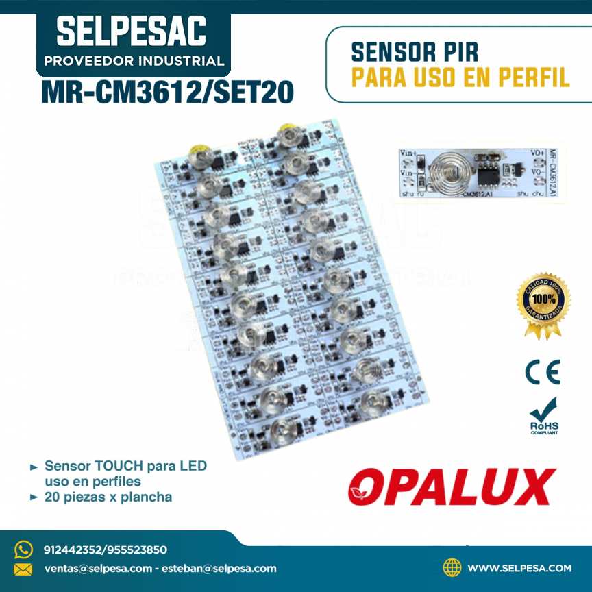 OPALUX - SENSOR TOUCH PARA LED USO EN PERFIL - MR-CM3612/SET20