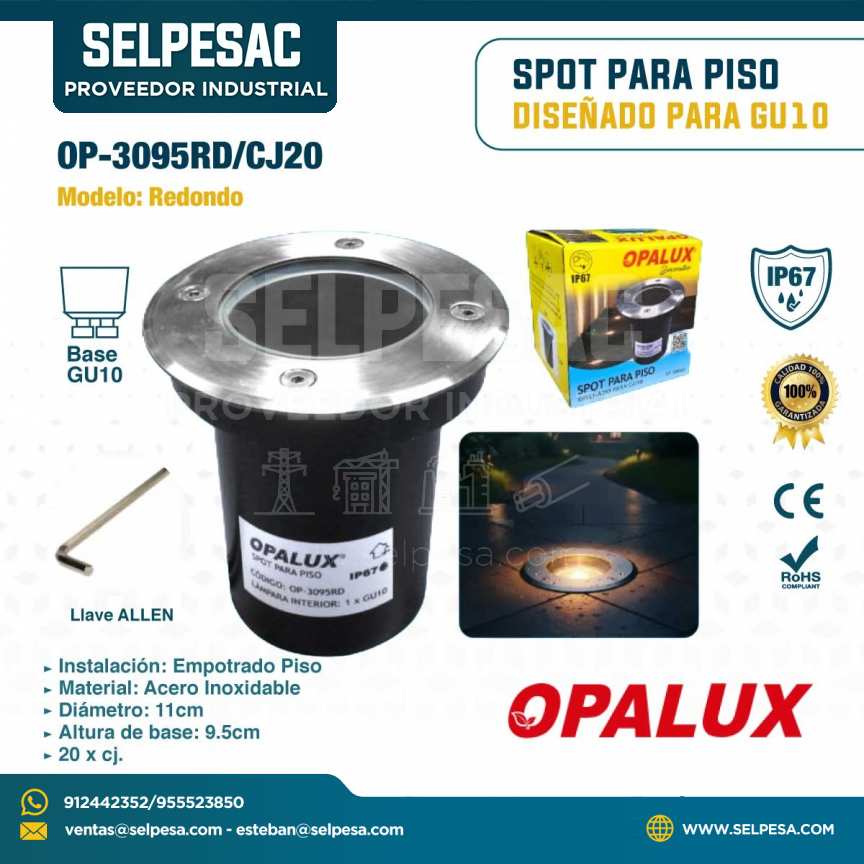 OPALUX - SPOT LED PARA PISO GU10 CIRCULAR  IP67 OP-3095RD/CJ20