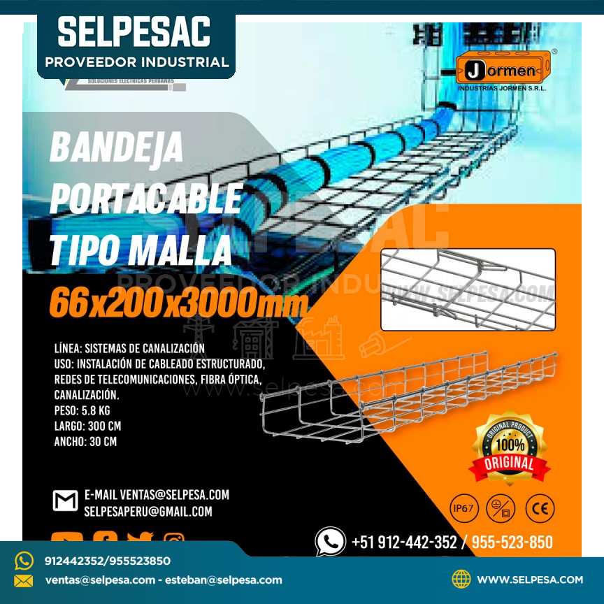 BANDEJA  PORTACABLE TIPO MALLA  66x200x3000mm