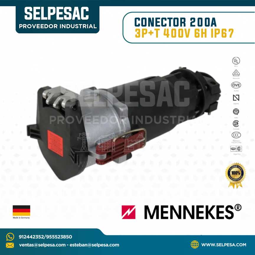 MENNEKES - CONECTOR 200A 3P+T 400V 6H IP67