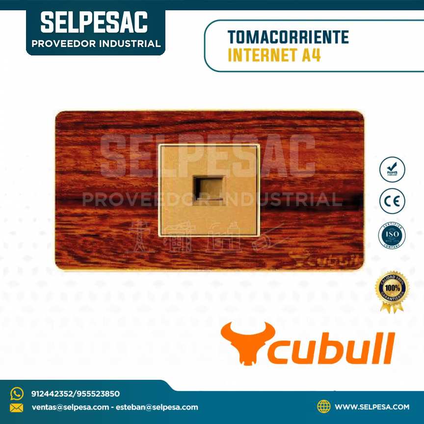 CUBULL - TOMACORRIENTE INTERNET COLOR MADERA A4-035