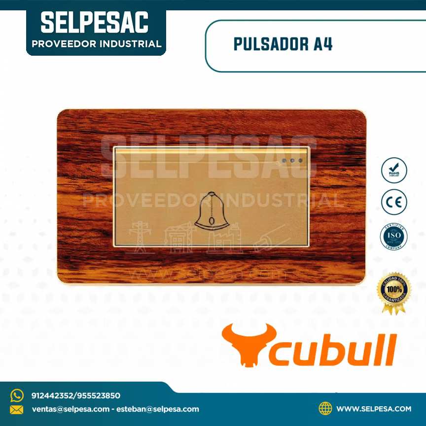 CUBULL - PULSADOR COLOR MADERA A4-001