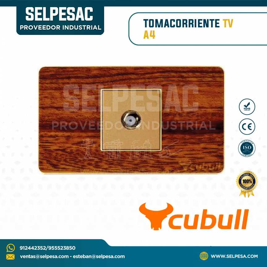 CUBULL - TOMACORRIENTE TV COLOR MADERA A4-033