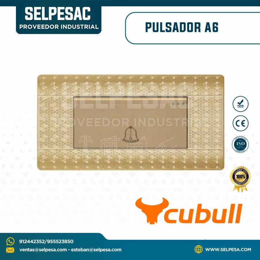 CUBULL - PULSADOR COLOR DORADO A6 - 001