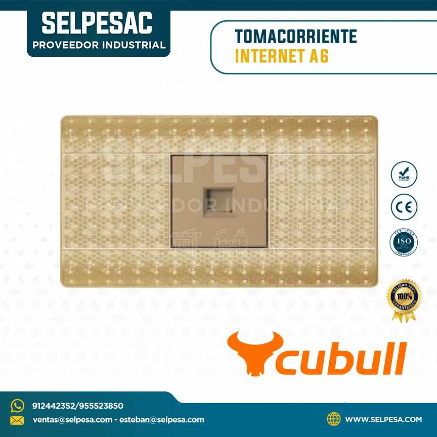 CUBULL - TOMACORRIENTE INTERNET COLOR DORADO A6