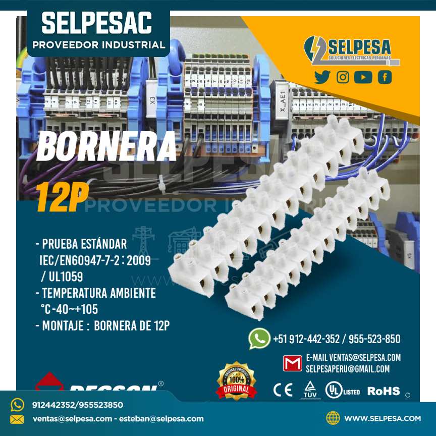 BORNERA DE CONEXIÓN BLANCO 12P